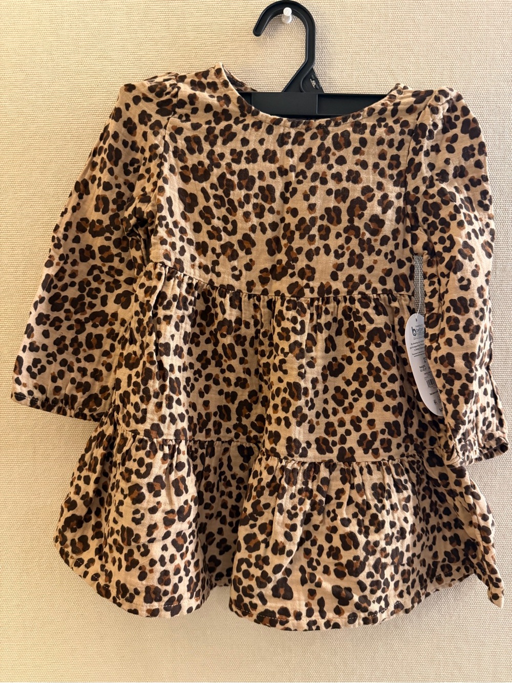 wonder nation Leopard Print Tiered Dress - Brown/Tan